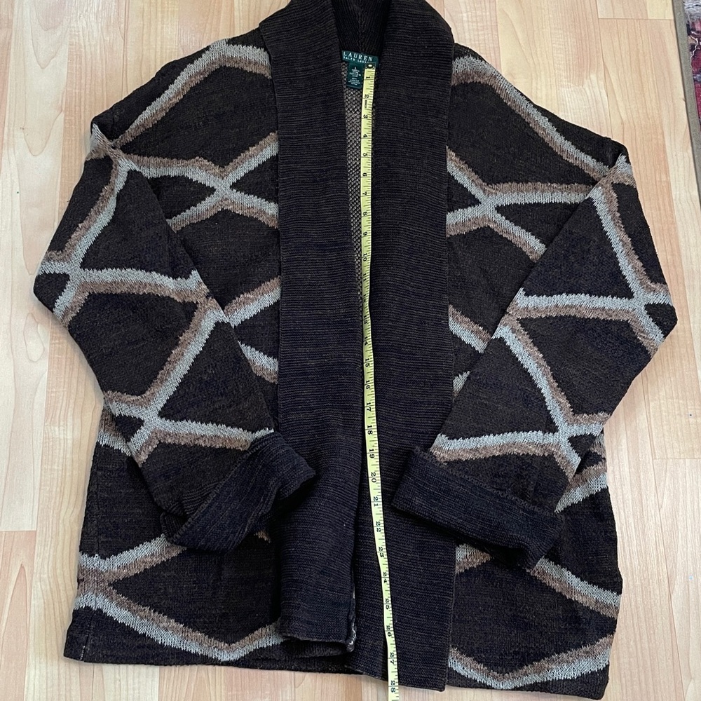 Lauren Ralph Lauren cotton linen shawl collar cardigan - size L - Picture 3 of 7